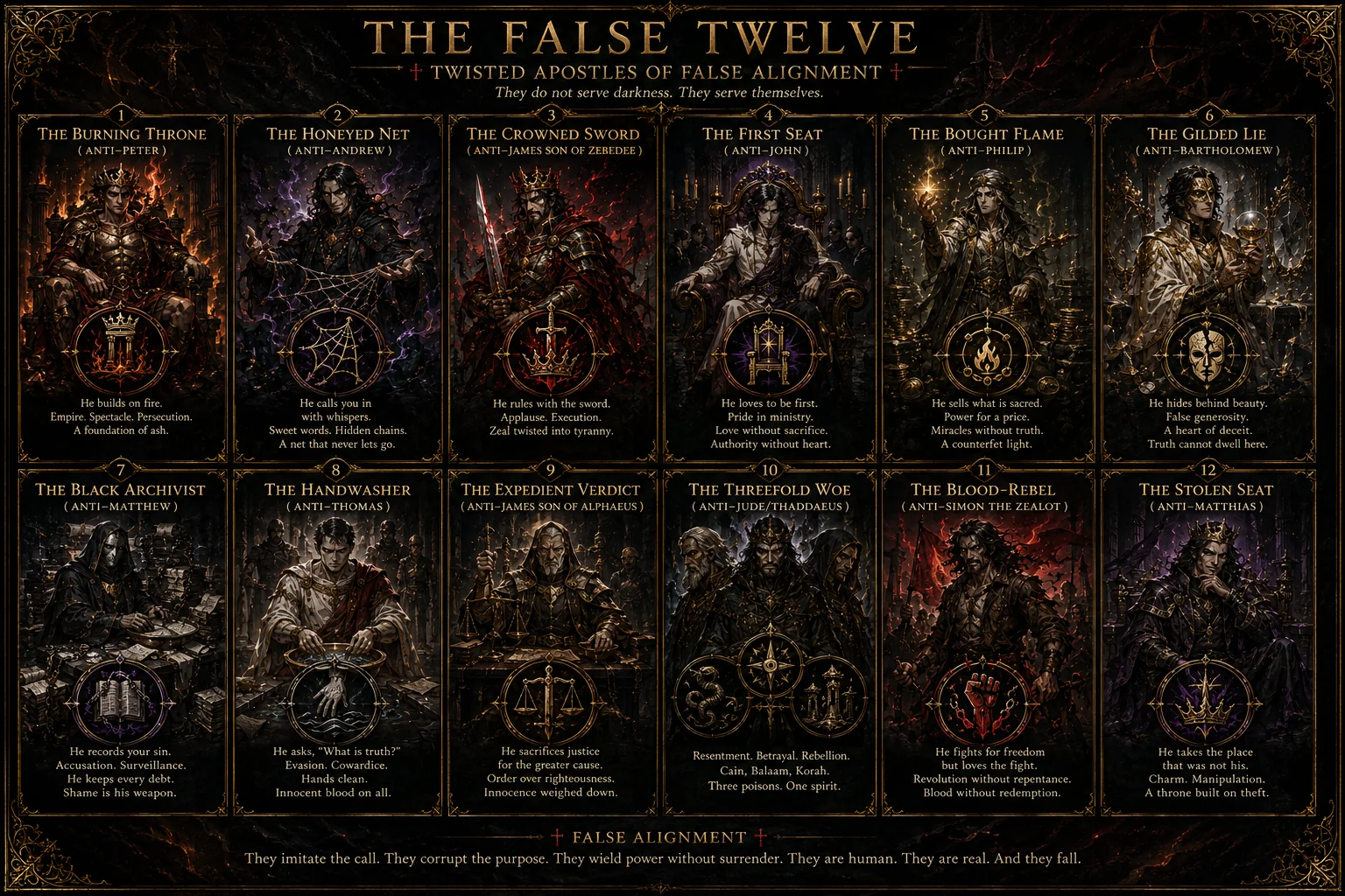 The False Twelve character art